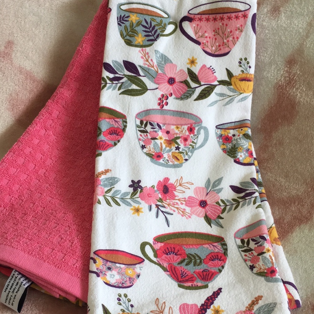 Mia Charro Cuppa Tea Spring Kitchen Towels Trio NWT. %100 Cotton Oeko Tex 28x18” - Picture 9 of 16
